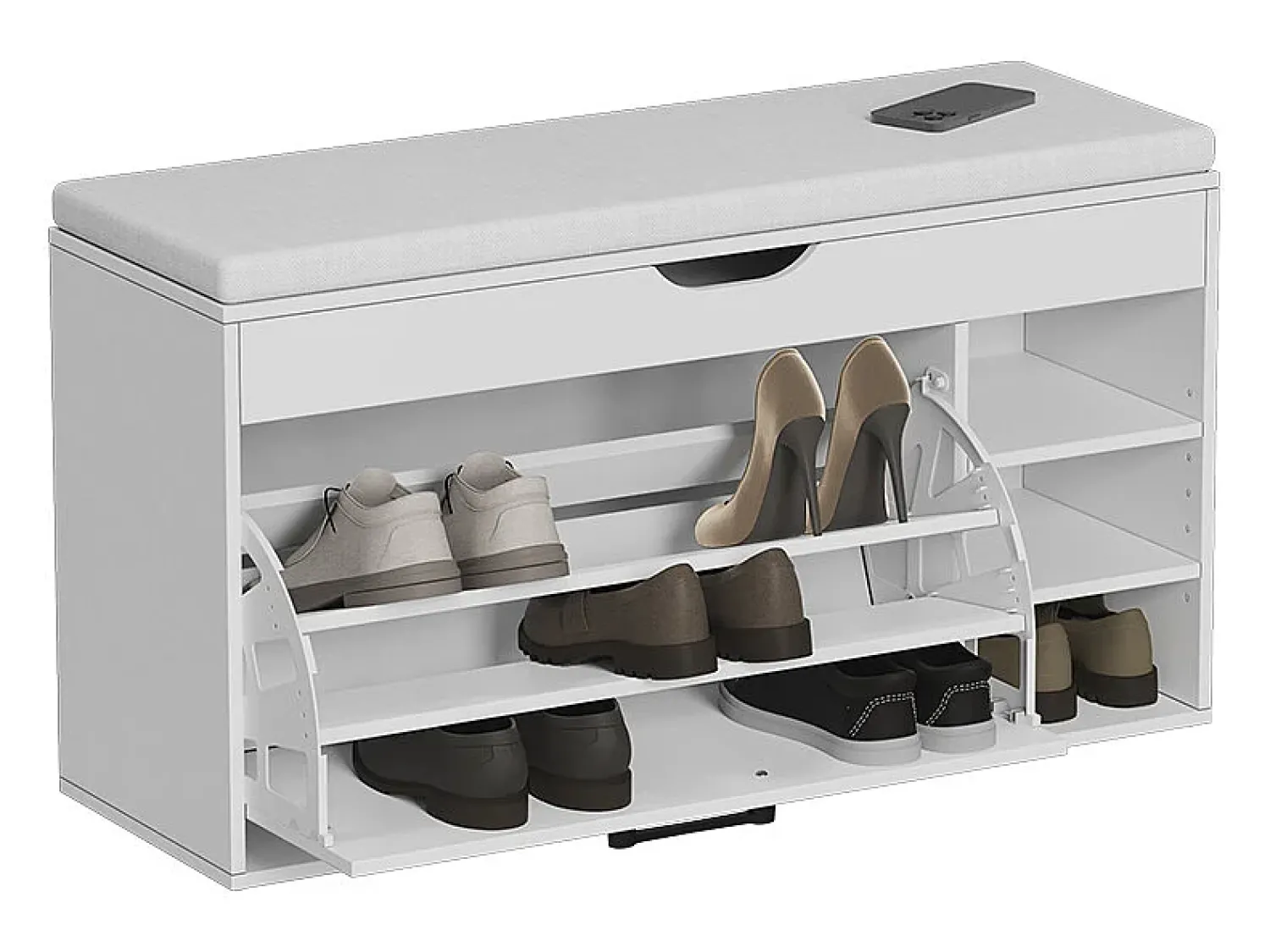 Best Vicco Banco para sapatos 90x30x50 solino Branco