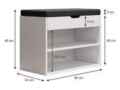 Outlet Vicco Banco para sapatos 60x30x45 titus Branco