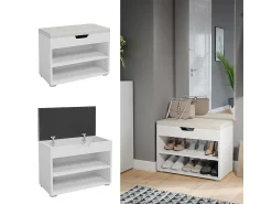 Móvel De Arrumação|Sapateira|Vicco Banco para sapatos 60x30x45 rolfe Branco