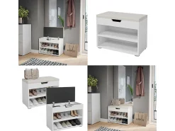 Móvel De Arrumação|Sapateira|Vicco Banco para sapatos 60x30x45 rolfe Branco
