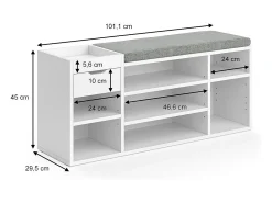 Vicco Banco para sapatos 101.1x29.5x45 eleon^ Móvel De Arrumação|Sapateira