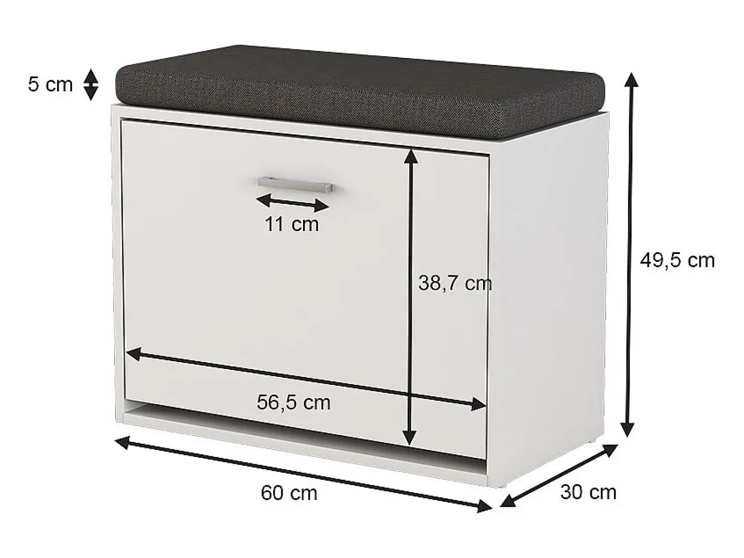 Outlet Vicco Banco para sapatos 60x30x49.5 georg Branco