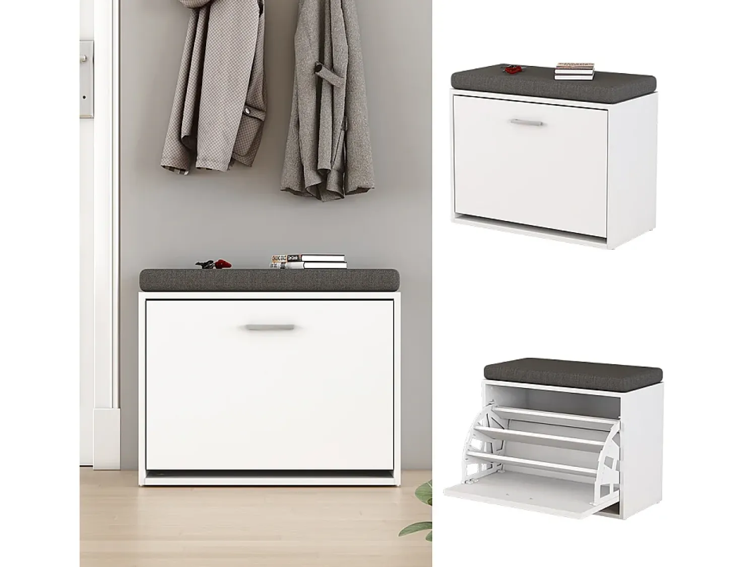 Outlet Vicco Banco para sapatos 60x30x49.5 georg Branco