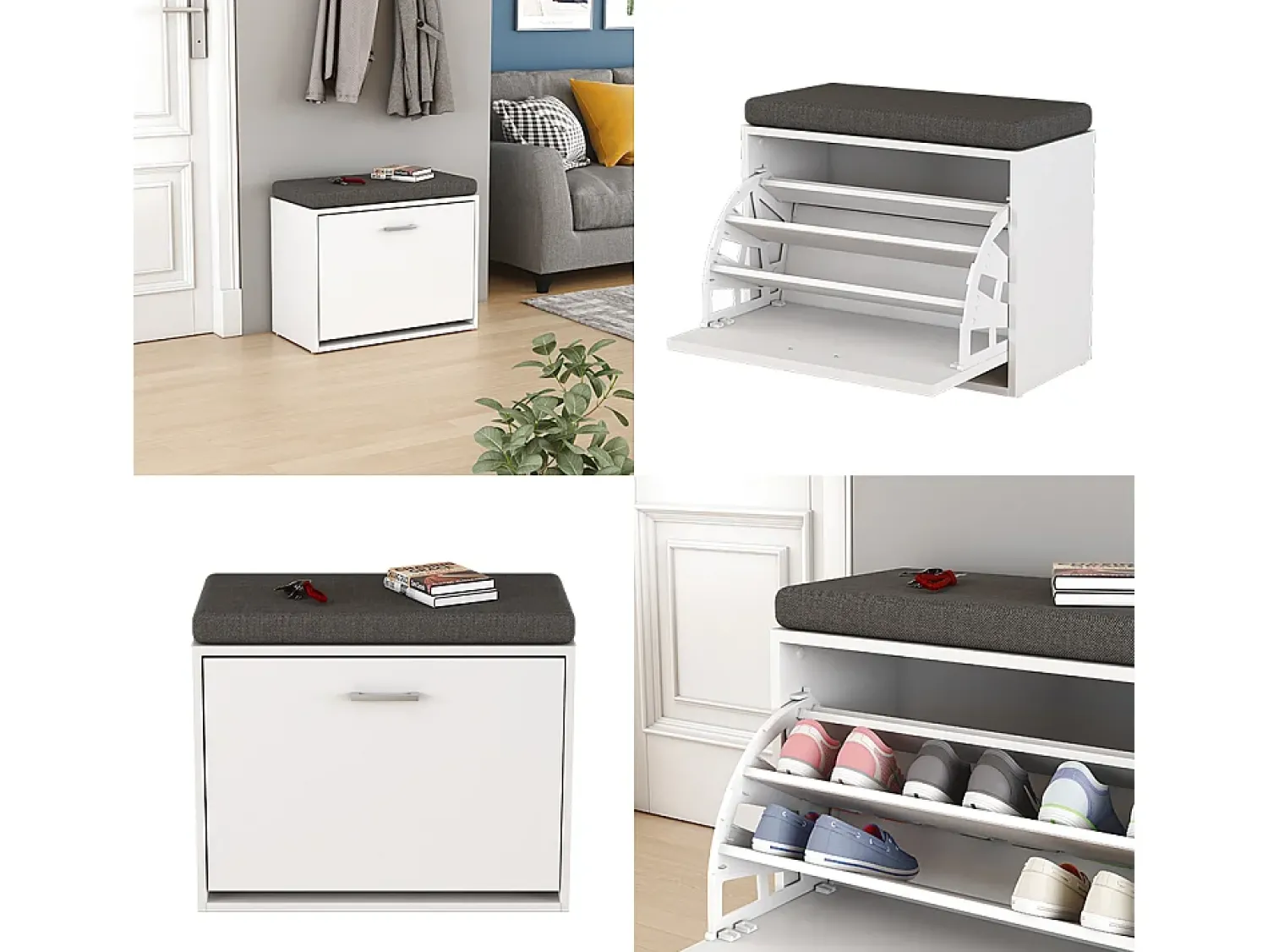 Outlet Vicco Banco para sapatos 60x30x49.5 georg Branco