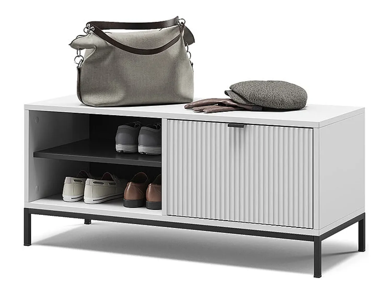 Móvel De Arrumação|Sapateira|Vicco Banco para sapatos 100x40x45 eliza Branco