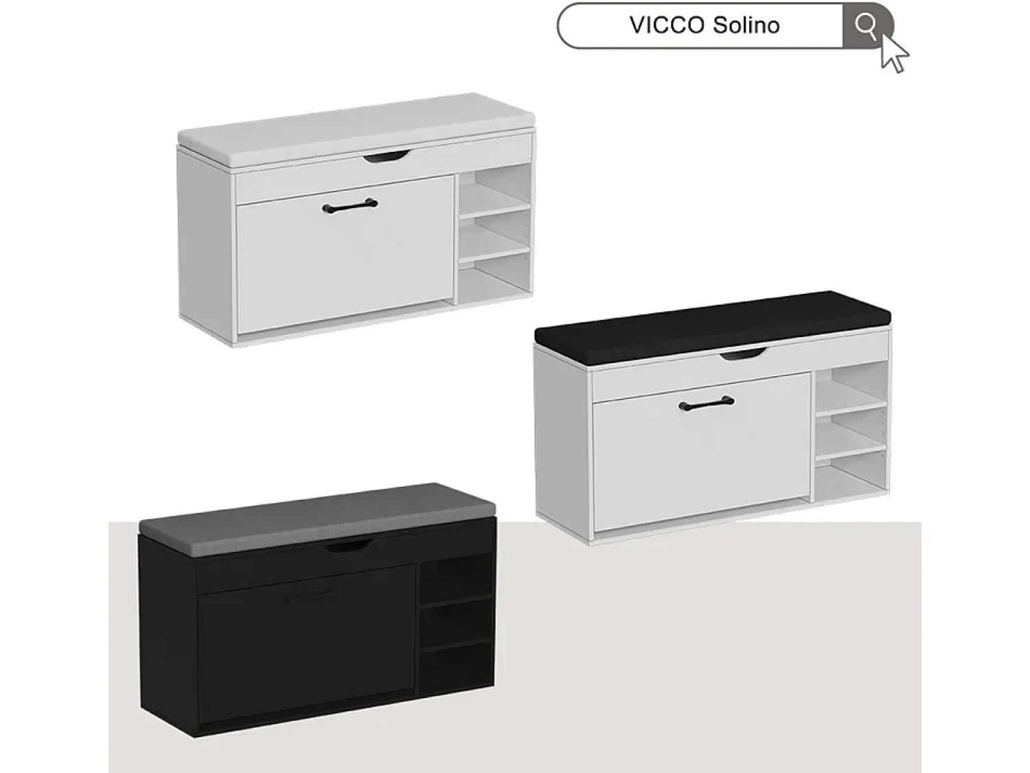 Vicco Banco para sapatos branco/ 90x30x50 solino^ Móvel De Arrumação|Sapateira
