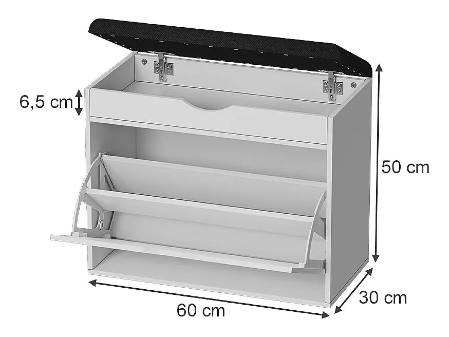 Móvel De Arrumação|Sapateira|Vicco Banco para sapatos 60x30x51 schufy Branco