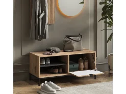 Vicco Banco para sapatos carvalho viking 100x40x45 eliza^ Móvel De Arrumação|Sapateira