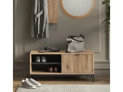 Vicco Banco para sapatos carvalho viking 100x40x45 eliza^ Móvel De Arrumação|Sapateira