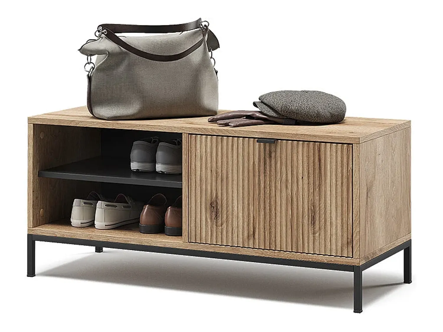 Vicco Banco para sapatos carvalho viking 100x40x45 eliza^ Móvel De Arrumação|Sapateira