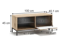 Vicco Banco para sapatos carvalho viking 100x40x45 eliza^ Móvel De Arrumação|Sapateira