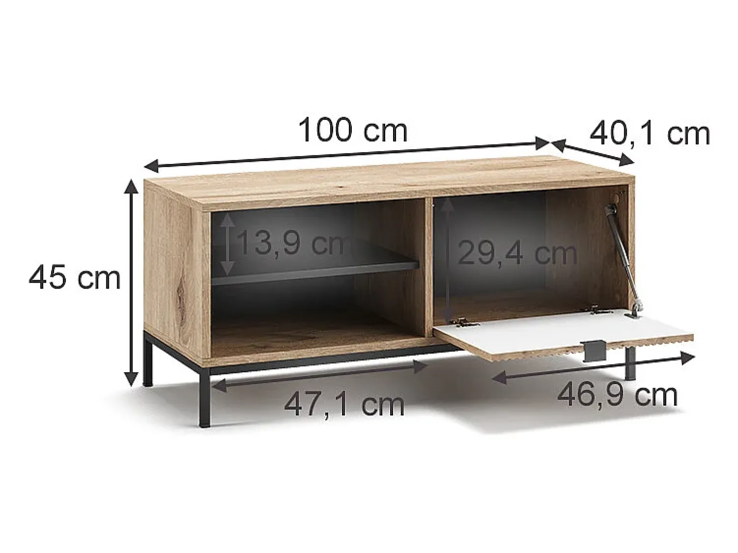 Vicco Banco para sapatos carvalho viking 100x40x45 eliza^ Móvel De Arrumação|Sapateira