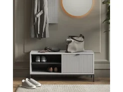 Vicco Banco para sapatos cinza 100x40x45 eliza^ Móvel De Arrumação|Sapateira