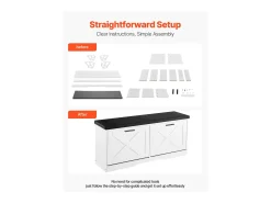 Hot Banco para Sapatos de Entrada SucceBuy 100x30.5x47.5 cm, Banco Armazenamento com Gavetas Dobráveis, Almofada e Portas Abatíveis, 199,6 kg, Sapat estreito Branco