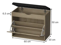 Vicco Banco para sapatos sonoma 60x30x51 schufy^ Móvel De Arrumação|Sapateira