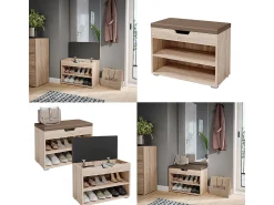 Vicco Banco para sapatos sonoma 60x30x45 rolfe^ Móvel De Arrumação|Sapateira