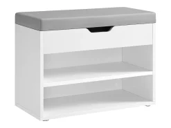 Discount Banco para sapatos 30x60x44 cm branco Cinzento / Branco