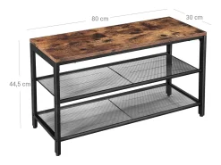 Móvel De Arrumação|Sapateira* Banco para sapatos 80x30x44,5 cm castanho preto Indestic Preto / Castanho