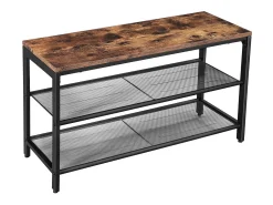 Móvel De Arrumação|Sapateira* Banco para sapatos 80x30x44,5 cm castanho preto Indestic Preto / Castanho