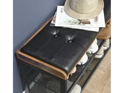 Banco para sapatos 80x30x48 cm preto Vintage castanho copadion^ Móvel De Arrumação|Sapateira