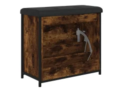 Best vidaxl Banco sapateira c/ gaveta articulada 62x32x56cm carvalho fumado Natural claro