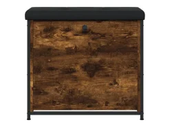 Best vidaxl Banco sapateira c/ gaveta articulada 62x32x56cm carvalho fumado Natural claro