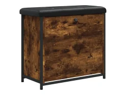 Best vidaxl Banco sapateira c/ gaveta articulada 62x32x56cm carvalho fumado Natural claro
