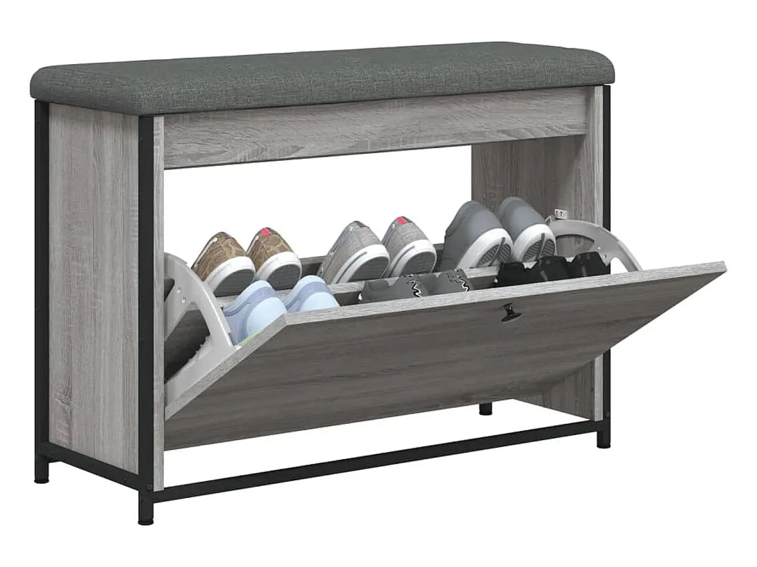 Best vidaxl Banco sapateira c/ gaveta articulada 82x32x56cm sonoma Cinzento