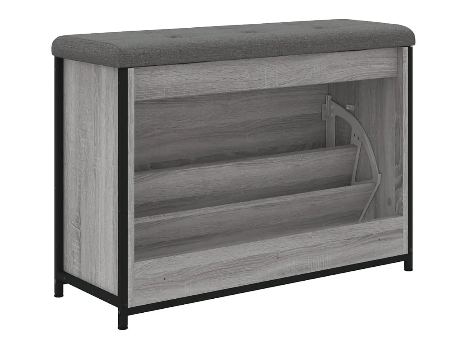 Best vidaxl Banco sapateira c/ gaveta articulada 82x32x56cm sonoma Cinzento