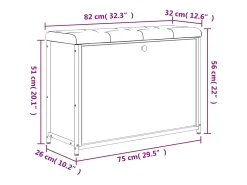Best vidaxl Banco sapateira c/ gaveta articulada 82x32x56cm sonoma Cinzento