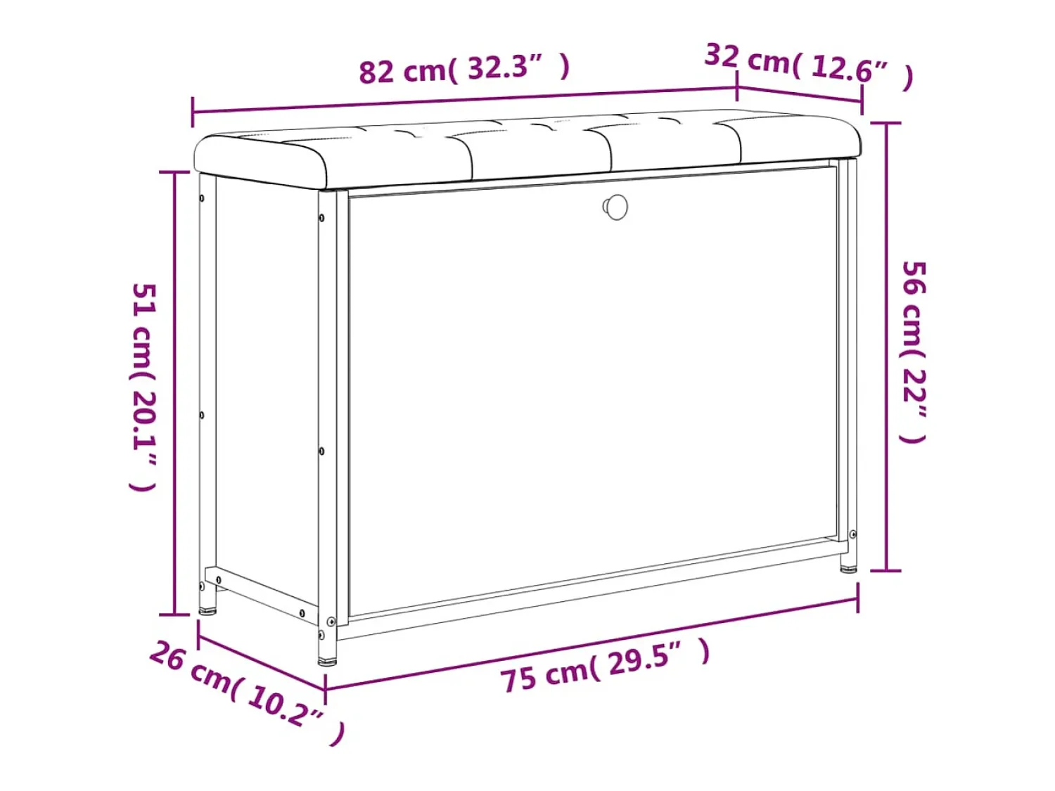 Best vidaxl Banco sapateira c/ gaveta articulada 82x32x56cm sonoma Cinzento