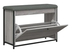 Best vidaxl Banco sapateira c/ gaveta articulada 82x32x56cm sonoma Cinzento