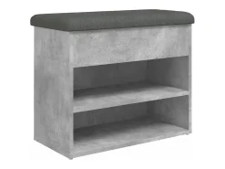 Móvel De Arrumação|Sapateira*vidaxl Banco sapateira 62x32x50 cm derivados madeira cinzento cimento Cinzento claro