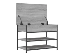 New vidaxl Banco sapateira 70x42,5x50 cm derivados madeira sonoma Cinzento