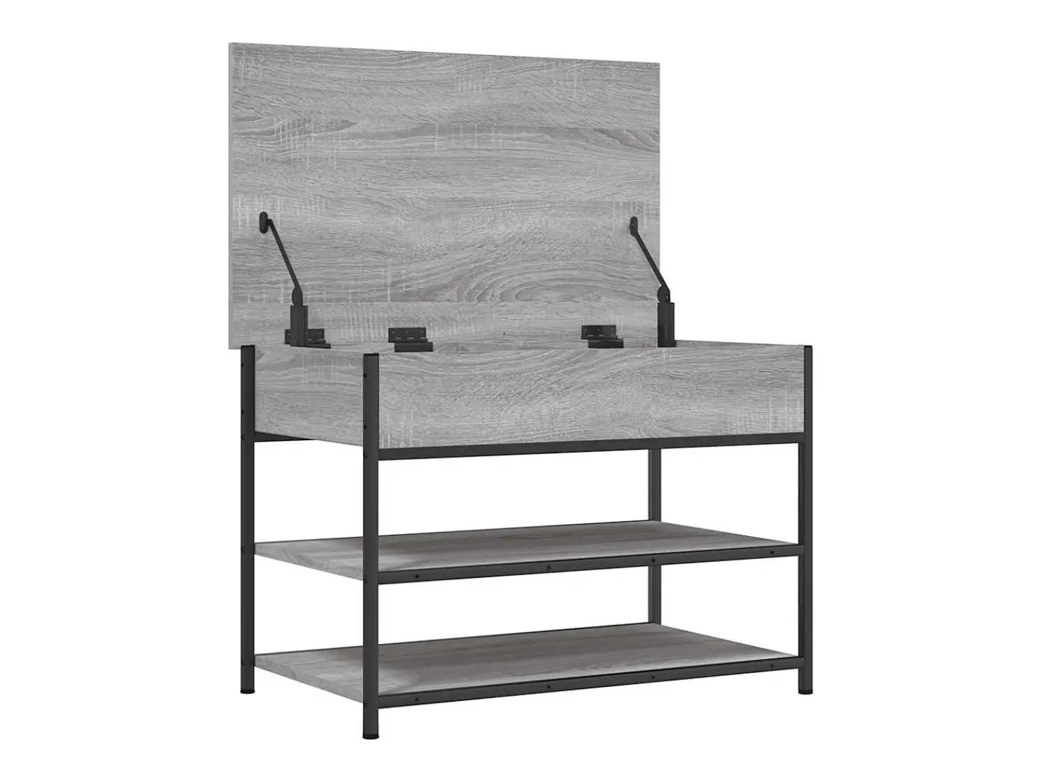 New vidaxl Banco sapateira 70x42,5x50 cm derivados madeira sonoma Cinzento