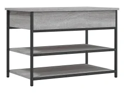 New vidaxl Banco sapateira 70x42,5x50 cm derivados madeira sonoma Cinzento