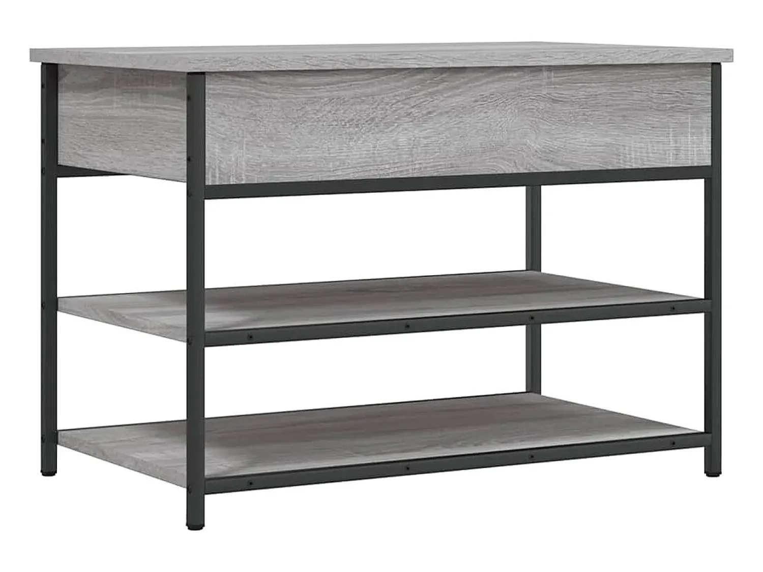New vidaxl Banco sapateira 70x42,5x50 cm derivados madeira sonoma Cinzento