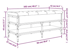 Móvel De Arrumação|Sapateira*vidaxl Banco sapateira 102x42x45 cm derivados madeira carvalho fumado Natural claro
