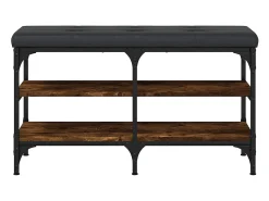 Clearance vidaxl Banco sapateira 82x32x47 cm derivados madeira carvalho fumado Natural claro