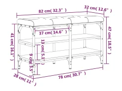 Clearance vidaxl Banco sapateira 82x32x47 cm derivados madeira carvalho fumado Natural claro