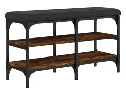 Clearance vidaxl Banco sapateira 82x32x47 cm derivados madeira carvalho fumado Natural claro