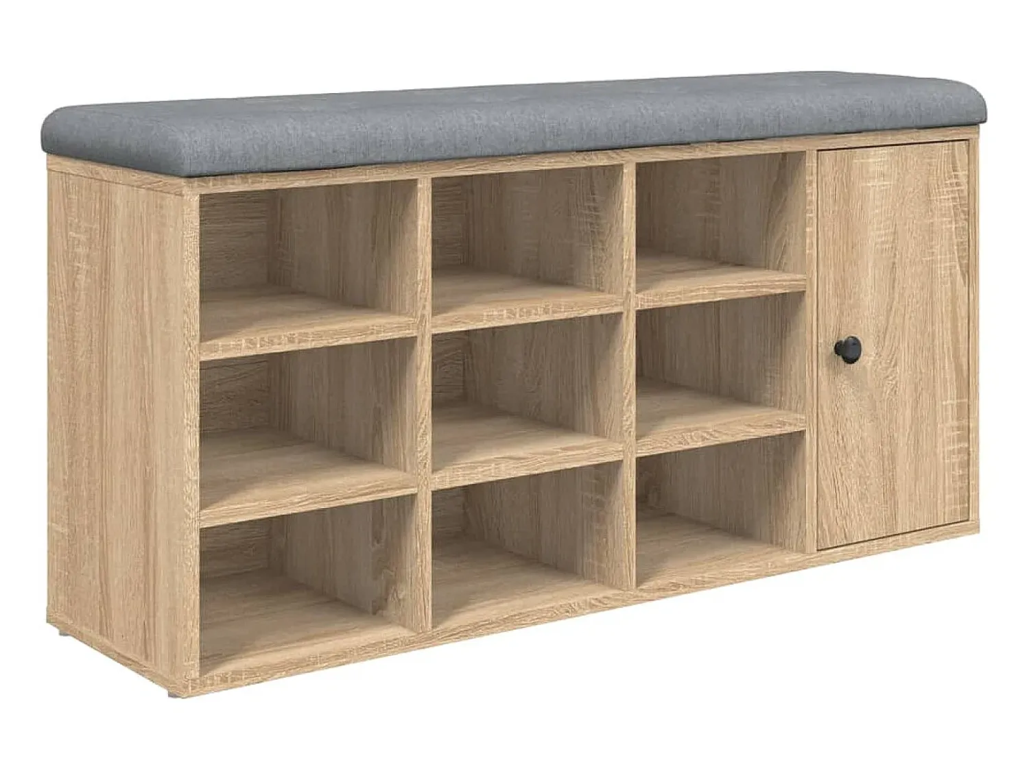 Móvel De Arrumação|Sapateira| Banco sapateira 102x32x50 cm derivados madeira carvalho sonoma PT309304 Castanho
