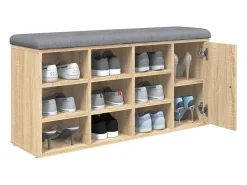 Móvel De Arrumação|Sapateira| Banco sapateira 102x32x50 cm derivados madeira carvalho sonoma PT309304 Castanho