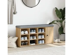 Móvel De Arrumação|Sapateira| Banco sapateira 102x32x50 cm derivados madeira carvalho sonoma PT309304 Castanho