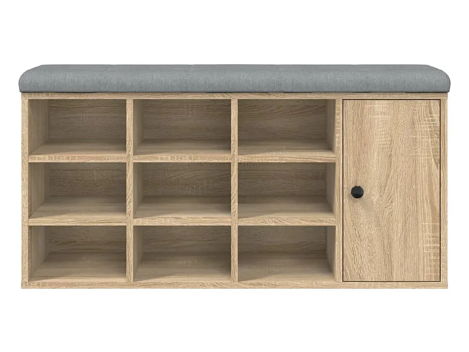 Móvel De Arrumação|Sapateira| Banco sapateira 102x32x50 cm derivados madeira carvalho sonoma PT309304 Castanho