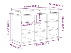 vidaxl Banco sapateira 82x32x50 cm derivados madeira cimento^ Móvel De Arrumação|Sapateira
