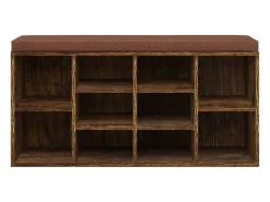 vidaxl Banco sapateira 103x30x48 cm derivados madeira carvalho fumado^ Móvel De Arrumação|Sapateira