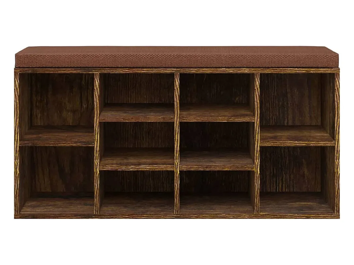 vidaxl Banco sapateira 103x30x48 cm derivados madeira carvalho fumado^ Móvel De Arrumação|Sapateira