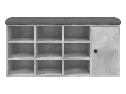 Clearance vidaxl Banco sapateira 102x32x50 cm derivados madeira cimento Cinzento