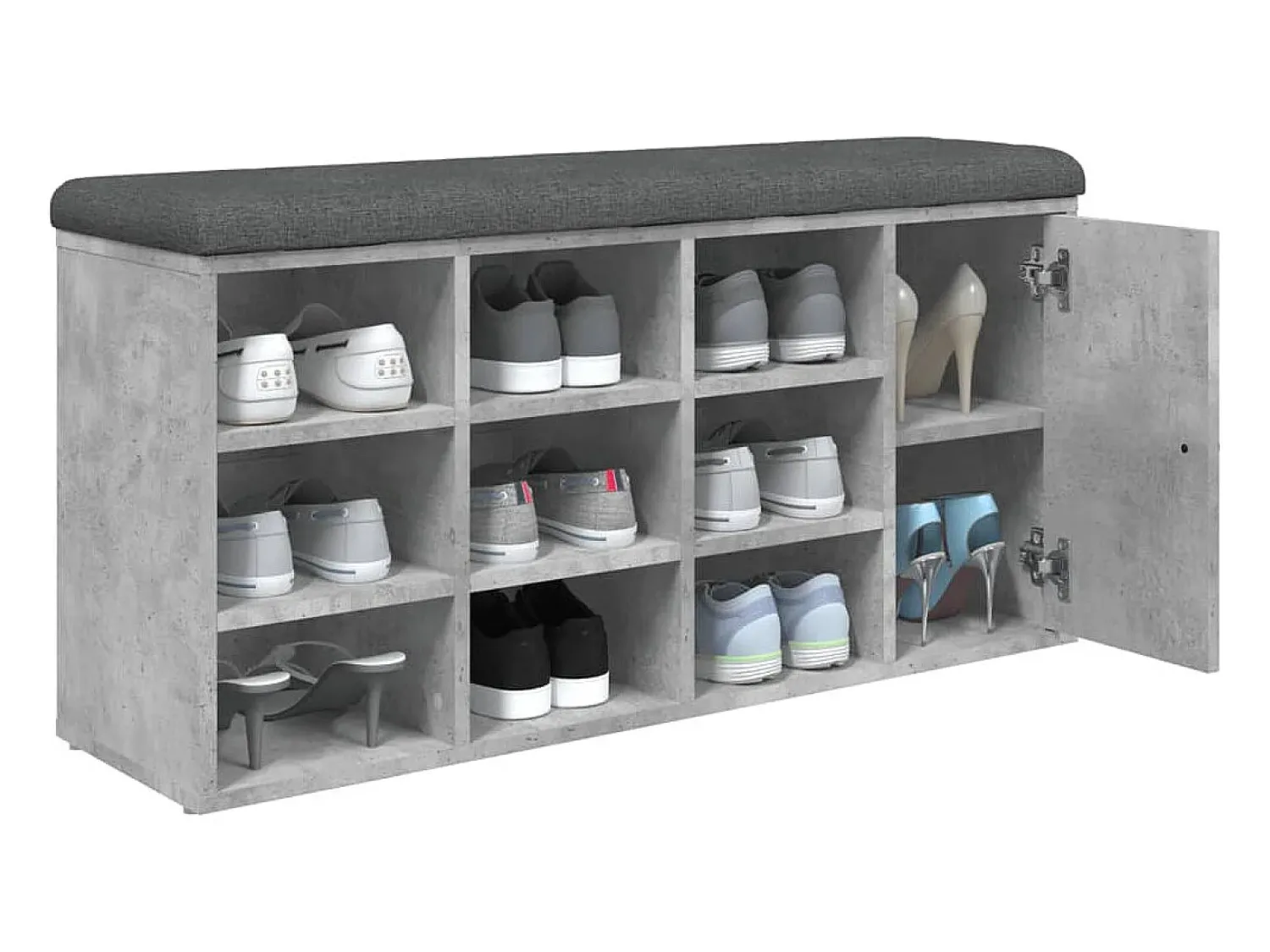 Clearance vidaxl Banco sapateira 102x32x50 cm derivados madeira cimento Cinzento